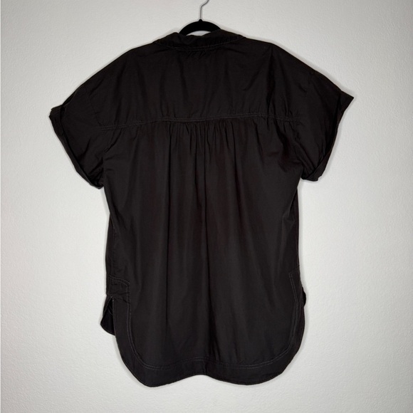 Pilcro Anthropologie Ruffled Short Sleeve Blouse Black Size 1X - Picture 4 of 7